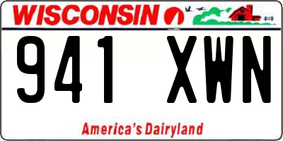 WI license plate 941XWN