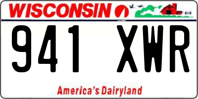 WI license plate 941XWR
