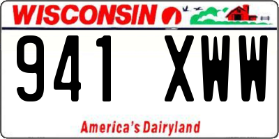 WI license plate 941XWW