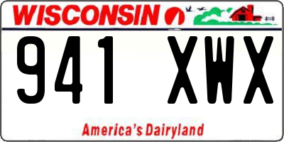 WI license plate 941XWX