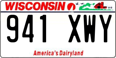 WI license plate 941XWY