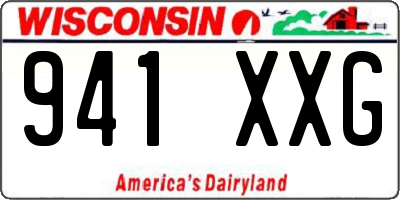 WI license plate 941XXG