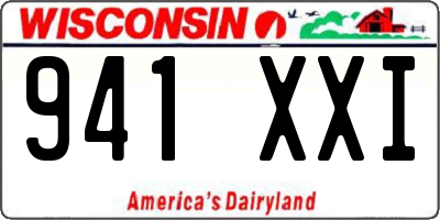 WI license plate 941XXI