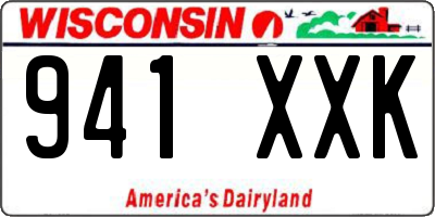 WI license plate 941XXK