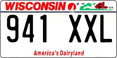 WI license plate 941XXL