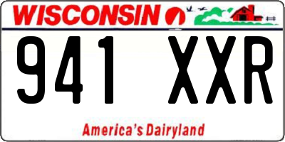 WI license plate 941XXR