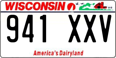 WI license plate 941XXV