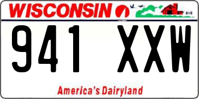 WI license plate 941XXW