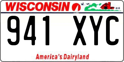 WI license plate 941XYC