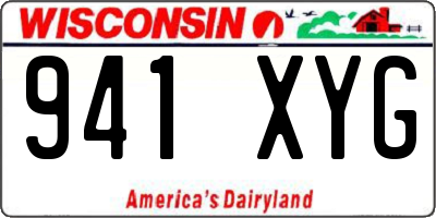 WI license plate 941XYG
