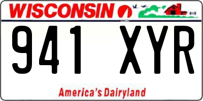 WI license plate 941XYR