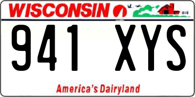 WI license plate 941XYS