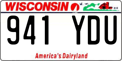 WI license plate 941YDU