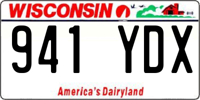 WI license plate 941YDX