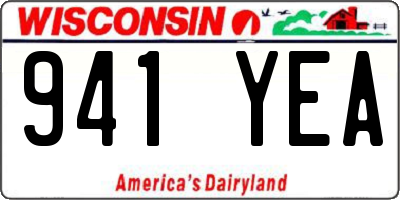 WI license plate 941YEA