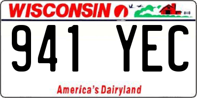 WI license plate 941YEC