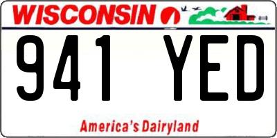WI license plate 941YED