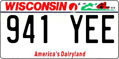 WI license plate 941YEE