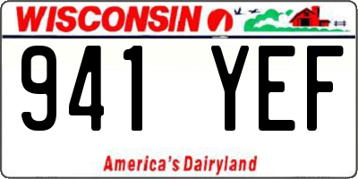 WI license plate 941YEF