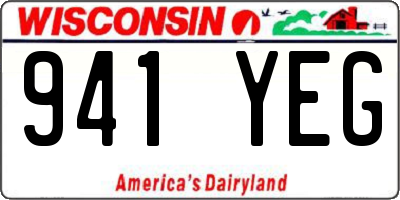WI license plate 941YEG