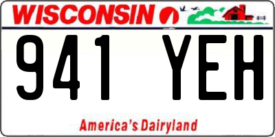 WI license plate 941YEH