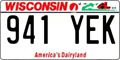 WI license plate 941YEK