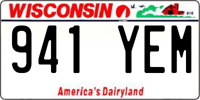WI license plate 941YEM