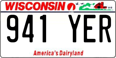 WI license plate 941YER