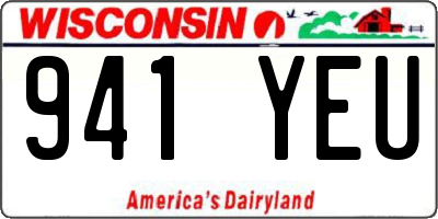 WI license plate 941YEU