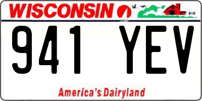 WI license plate 941YEV