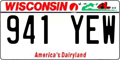 WI license plate 941YEW