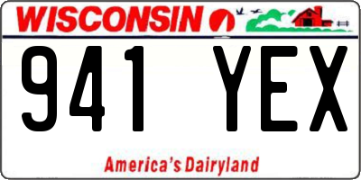 WI license plate 941YEX