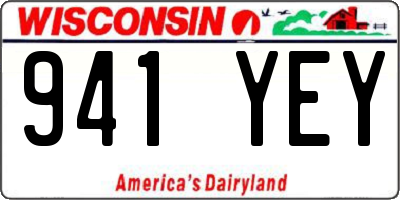 WI license plate 941YEY