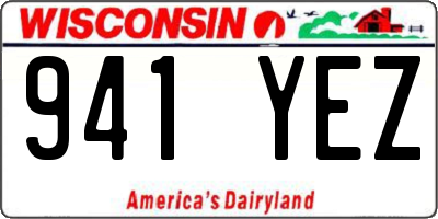 WI license plate 941YEZ