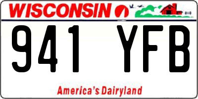 WI license plate 941YFB