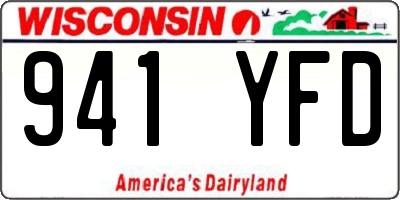 WI license plate 941YFD