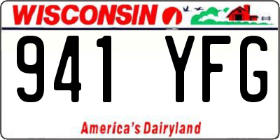 WI license plate 941YFG