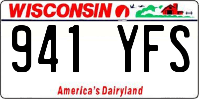WI license plate 941YFS
