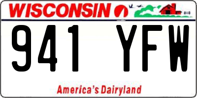 WI license plate 941YFW
