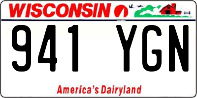 WI license plate 941YGN