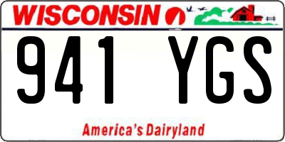 WI license plate 941YGS