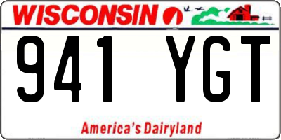 WI license plate 941YGT