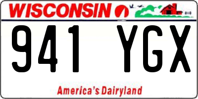 WI license plate 941YGX