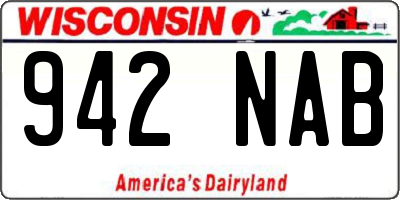 WI license plate 942NAB