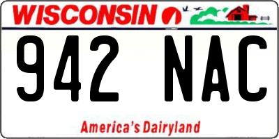 WI license plate 942NAC