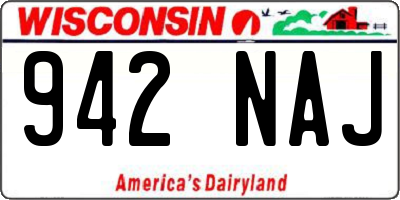 WI license plate 942NAJ