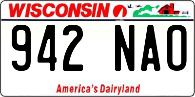 WI license plate 942NAO