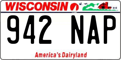WI license plate 942NAP