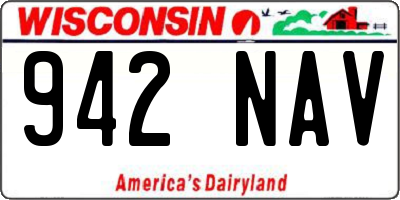 WI license plate 942NAV