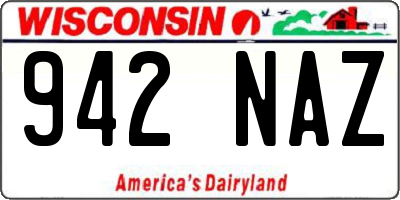 WI license plate 942NAZ